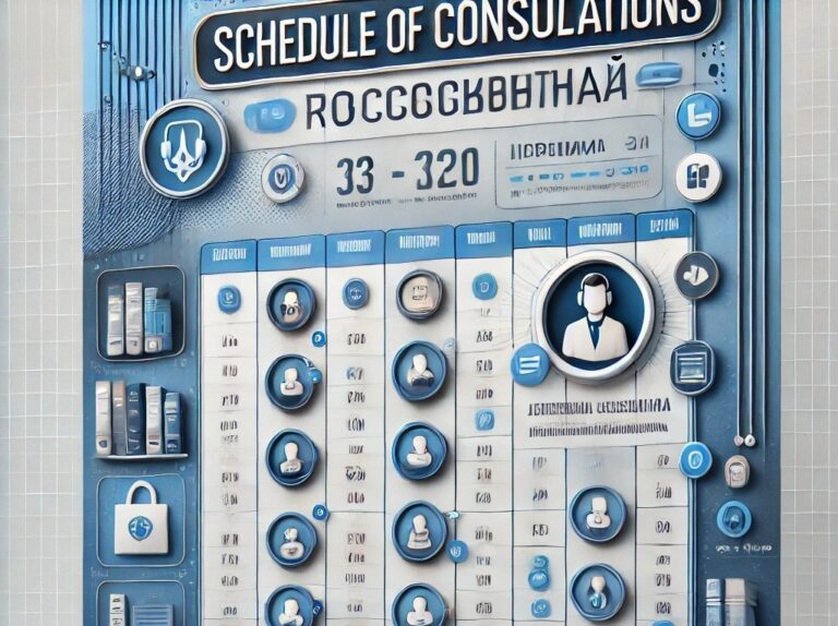 SCHEDULE OF CONSULTATIONS